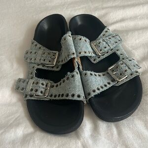 Isabel marant lennyo slides in denim